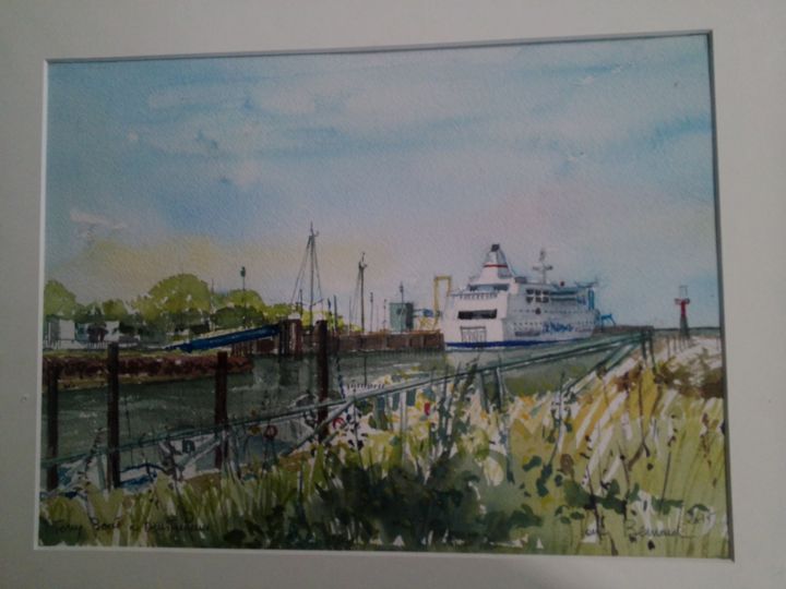 Painting titled "Ferry de ouistreham" by Jlb2000, Original Artwork