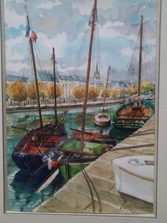 Painting titled "Port de plaisance d…" by Jlb2000, Original Artwork