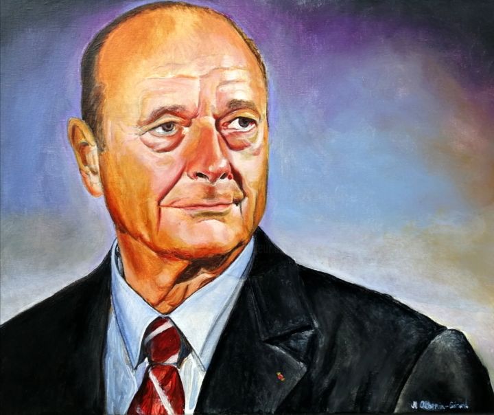 Painting titled "Jacques CHIRAC" by Jean-Loup Othenin-Girard, Original Artwork, Acrylic