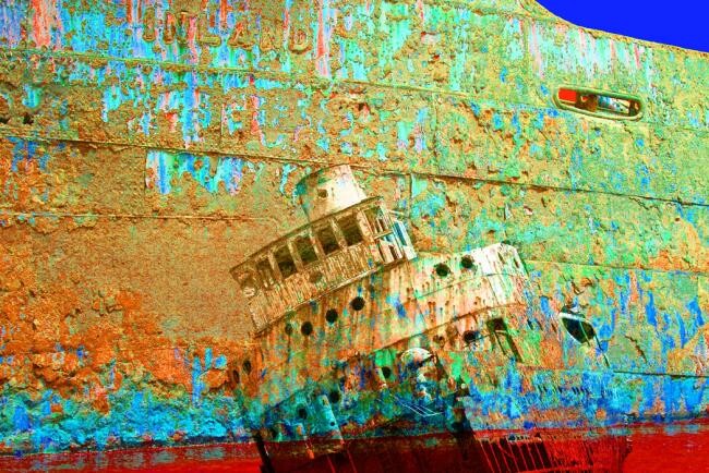 Photography titled "greece cargo wreck56" by Jean-Luc Bohin, Original Artwork