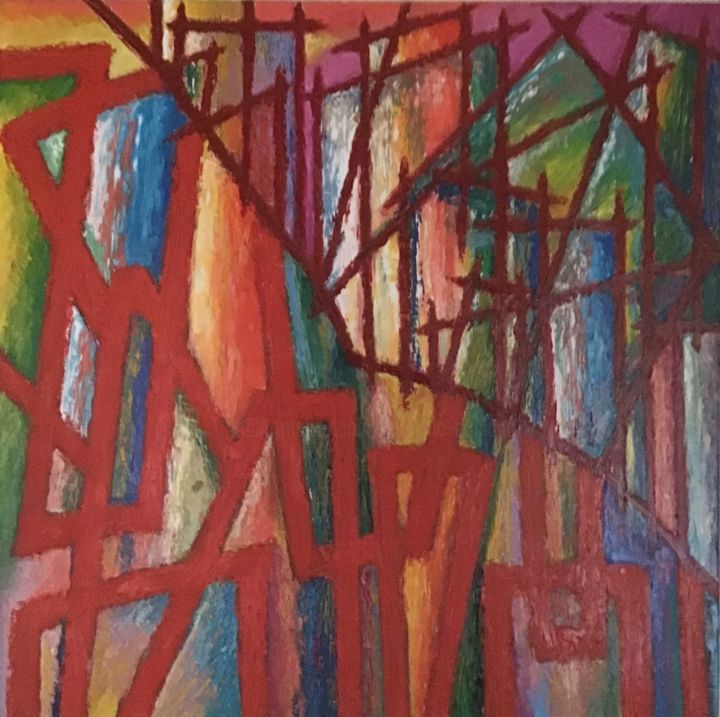 Pittura intitolato "Paysage urbain" da Jean-Luc Coulaud, Opera d'arte originale
