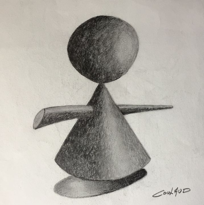 Drawing titled "Petit bonhomme" by Jean-Luc Coulaud, Original Artwork, Pencil