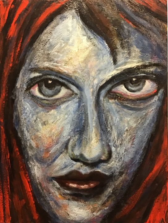Painting titled "Portrait expression…" by Jean-Luc Coulaud, Original Artwork, Other