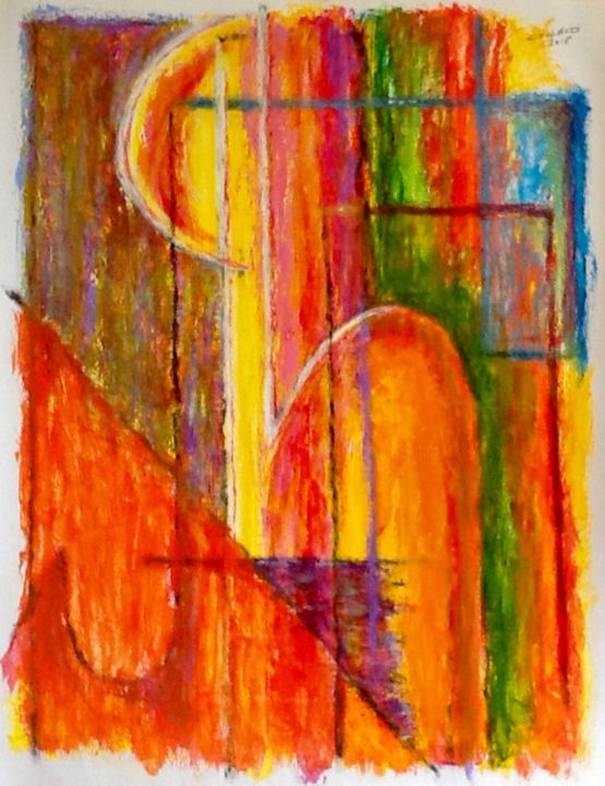 Painting titled "Figure abstraite" by Jean-Luc Coulaud, Original Artwork, Acrylic
