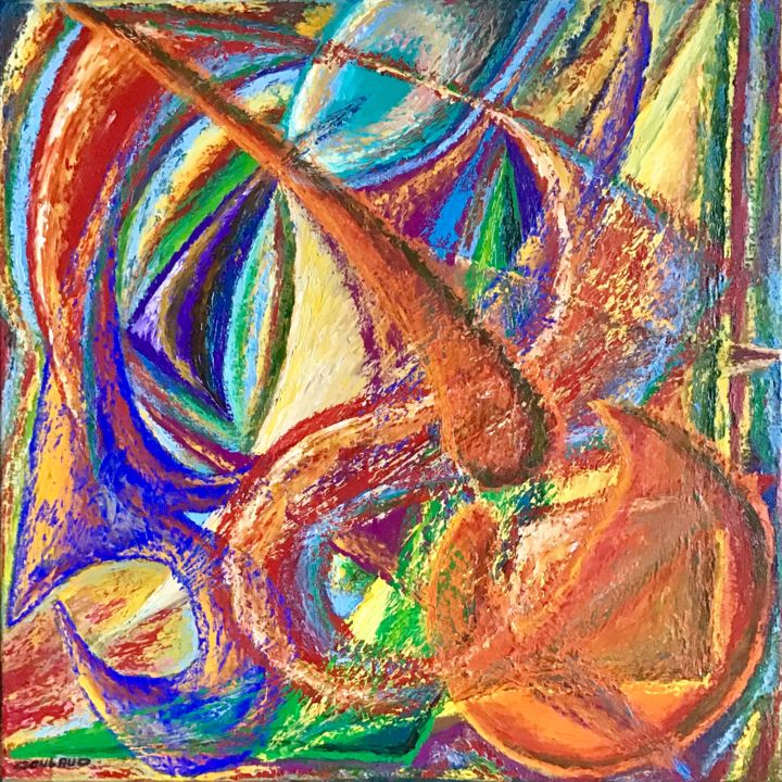 Painting titled "Abstraction A" by Jean-Luc Coulaud, Original Artwork, Oil