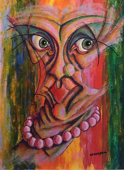 Schilderij getiteld "NANA" door Jean-Luc Coulaud, Origineel Kunstwerk, Acryl