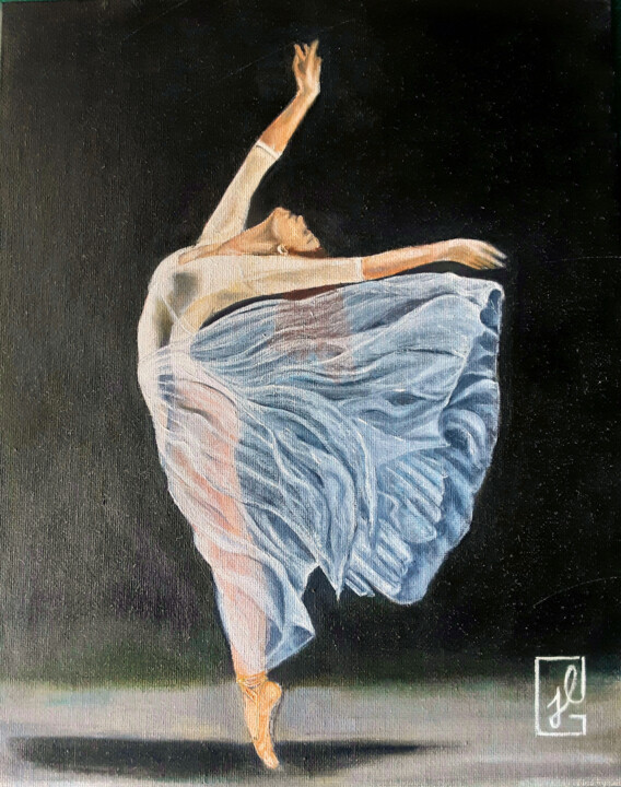 Painting titled "Danseuse cambrée" by Jean-Luc Gaillard, Original Artwork, Oil