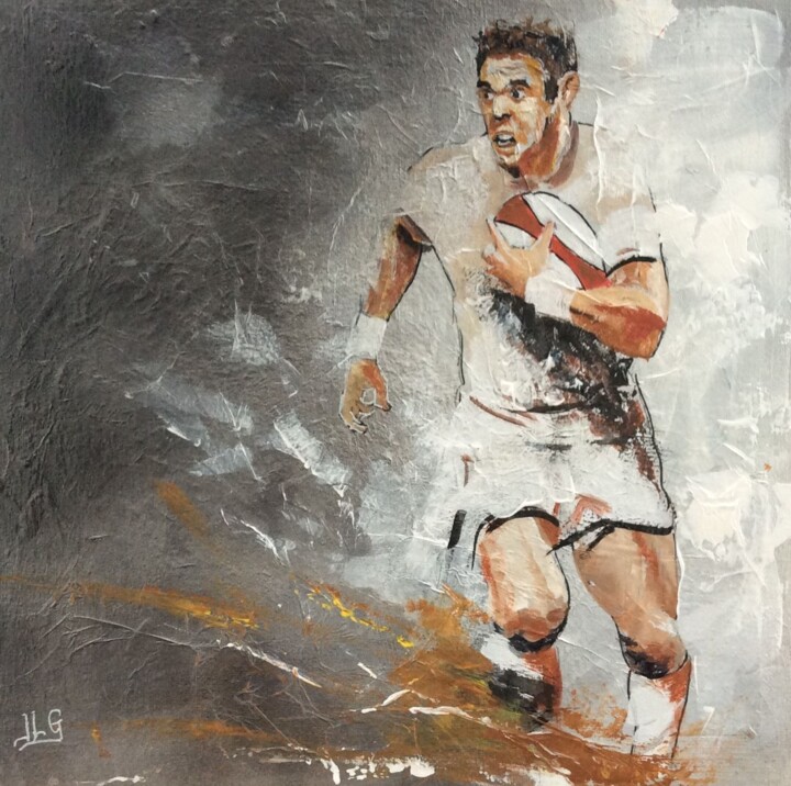 Painting titled "Rugby 11" by Jean-Luc Garcia, Original Artwork, Acrylic