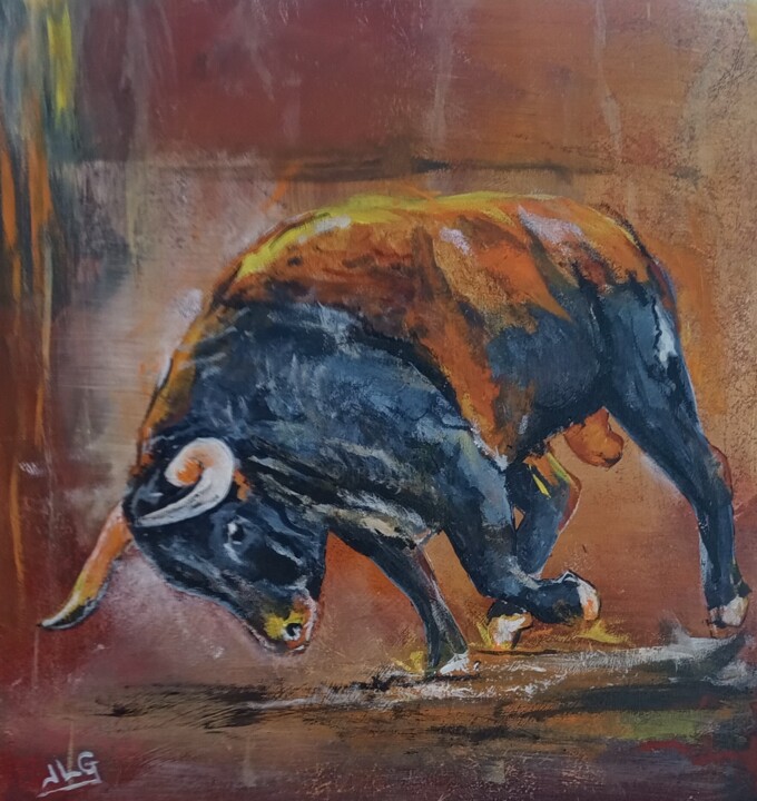 Painting titled "Toro 65" by Jean-Luc Garcia, Original Artwork, Acrylic
