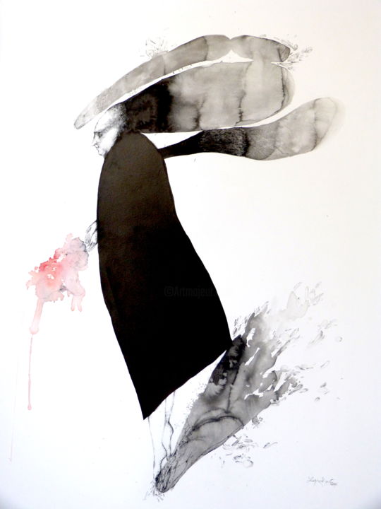 Painting titled "Offrande ©" by Jean-Luc Hippolyte, Original Artwork, Ink