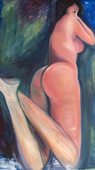 Painting titled "Marie Nue" by Jean Luc L'Haridon, Original Artwork, Oil