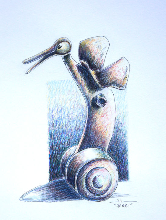 Dessin intitulée "PARÉ" par Jean-Luc Lacroix (JL LACROIX), Œuvre d'art originale, Crayon