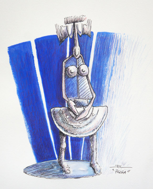 Dessin intitulée "PELGA" par Jean-Luc Lacroix (JL LACROIX), Œuvre d'art originale, Crayon