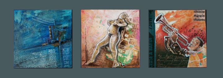 Peinture intitulée "Rhapsodie (3 painti…" par Jean-Luc Lacroix (JL LACROIX), Œuvre d'art originale, Acrylique Monté sur Pann…