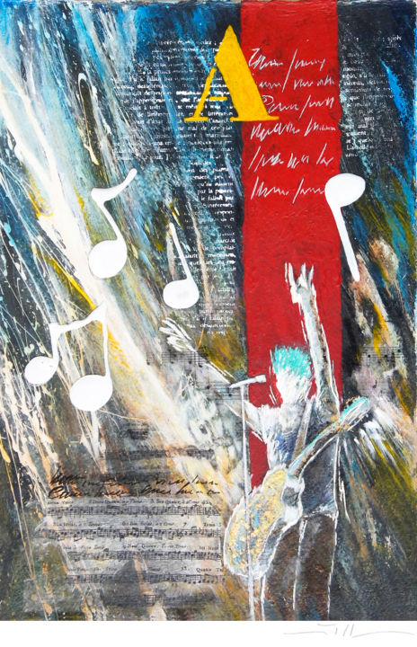 "Singer painting" başlıklı Tablo Jean-Luc Lacroix (JL LACROIX) tarafından, Orijinal sanat, Akrilik