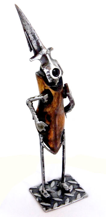 Sculpture titled "Tête de Pied" by Jean-Luc Lacroix (JL LACROIX), Original Artwork, Metals
