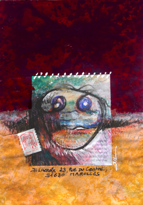 Painting titled "Mail Face" by Jean-Luc Lacroix (JL LACROIX), Original Artwork, Acrylic