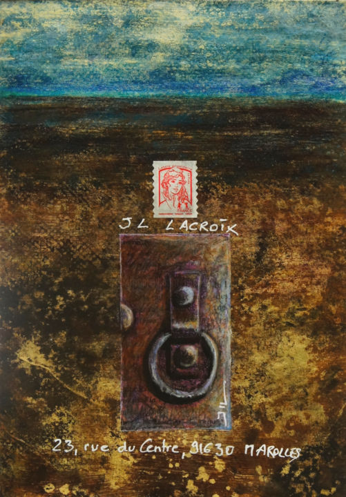 Malerei mit dem Titel "Mail ring" von Jean-Luc Lacroix (JL LACROIX), Original-Kunstwerk, Acryl