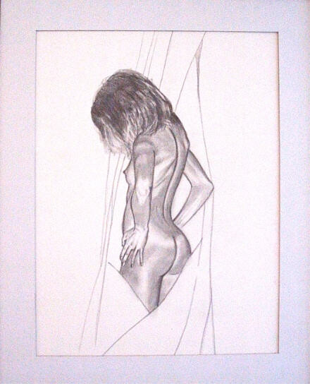 Desenho intitulada "nu, mine de plomb" por Jean-Luc Lafond, Obras de arte originais, Lápis