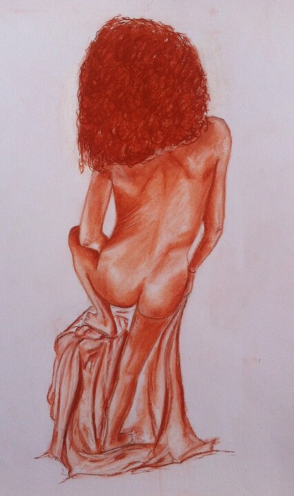 Pittura intitolato "nu de femme" da Jean-Luc Lafond, Opera d'arte originale, Pastello