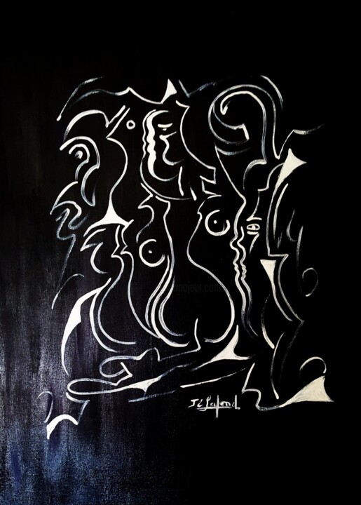 Peinture intitulée "sans titre" par Jean-Luc Lafond, Œuvre d'art originale, Huile