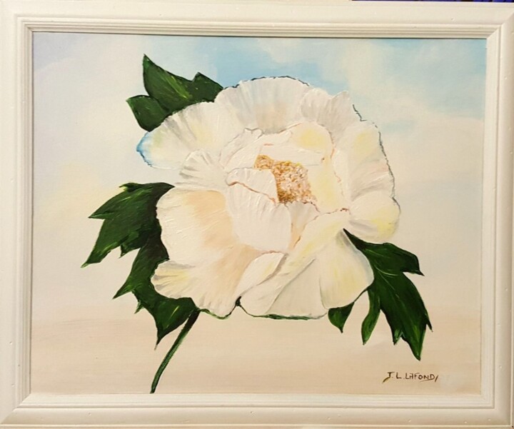 Painting titled "fleur" by Jean-Luc Lafond, Original Artwork, Oil