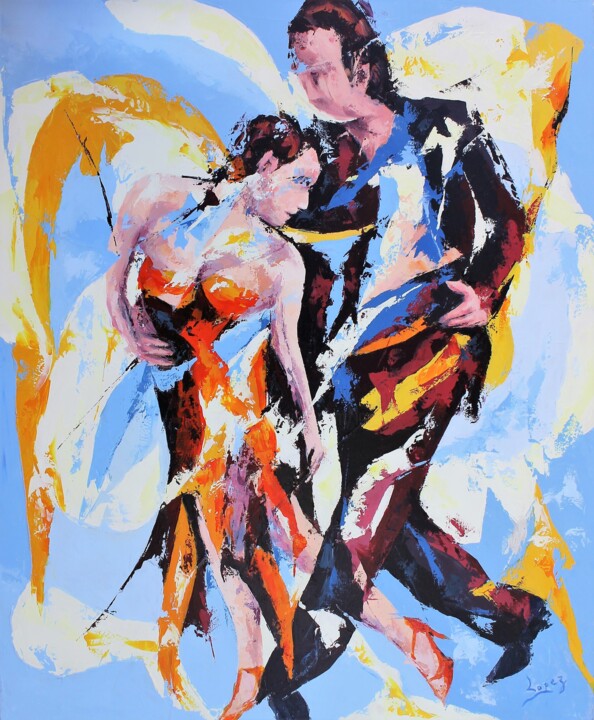 Peinture intitulée "788 : Tango" par Jean-Luc Lopez, Œuvre d'art originale, Acrylique Monté sur Châssis en bois