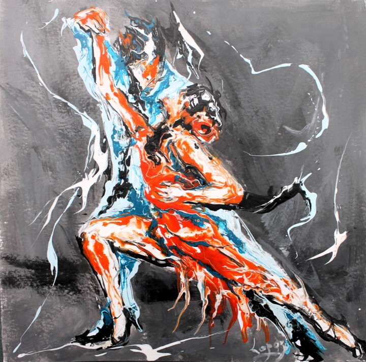 Painting titled "1548 tango" by Jean-Luc Lopez, Original Artwork, Acrylic