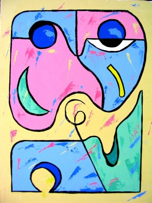 Painting titled "Vague à l'ame" by Jean-Luc Lopez, Original Artwork, Acrylic Mounted on Wood Stretcher frame