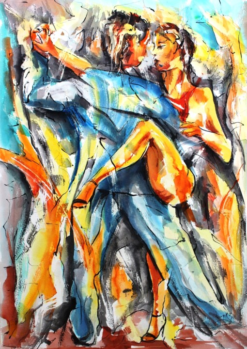 Painting titled "270 Tango" by Jean-Luc Lopez, Original Artwork, Ink