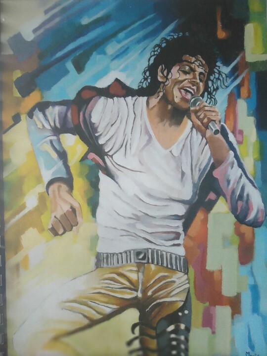 Pintura intitulada "Michael Jackson" por Jean Luc Marès, Obras de arte originais, Acrílico