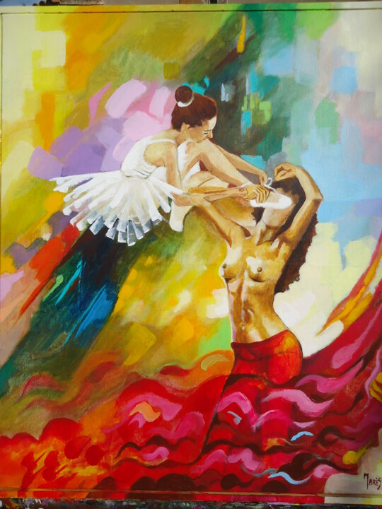 Malerei mit dem Titel "Danseuses - Carmen…" von Jean Luc Marès, Original-Kunstwerk, Acryl