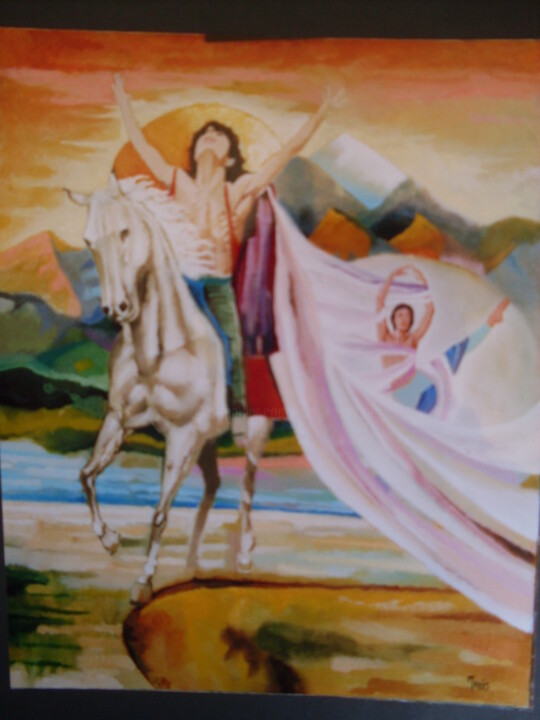 Peinture intitulée "Hidalgo ou l'adorat…" par Jean Luc Marès, Œuvre d'art originale, Huile
