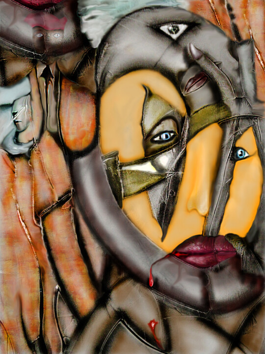 Digitale Kunst mit dem Titel "LE CAUCHEMAR" von Jean Luc Masini, Original-Kunstwerk, Digitale Malerei