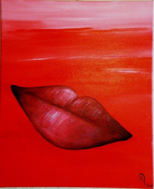 Painting titled "LA BOUCHE" by Jean Luc Masini, Original Artwork