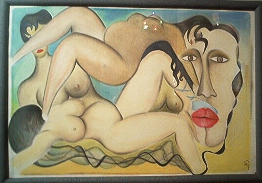 Painting titled "ACCOUCHEMENT" by Jean Luc Masini, Original Artwork