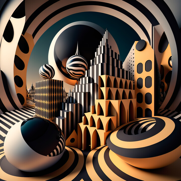 Arts numériques intitulée "In The City 1" par Jean Luc Michon, Œuvre d'art originale, Image générée par l'IA