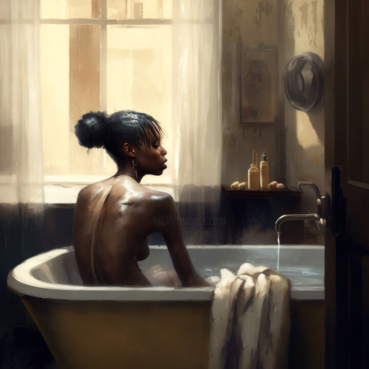 Digital Arts titled "In The Bath 4" by Jean Luc Michon, Original Artwork, AI generated image