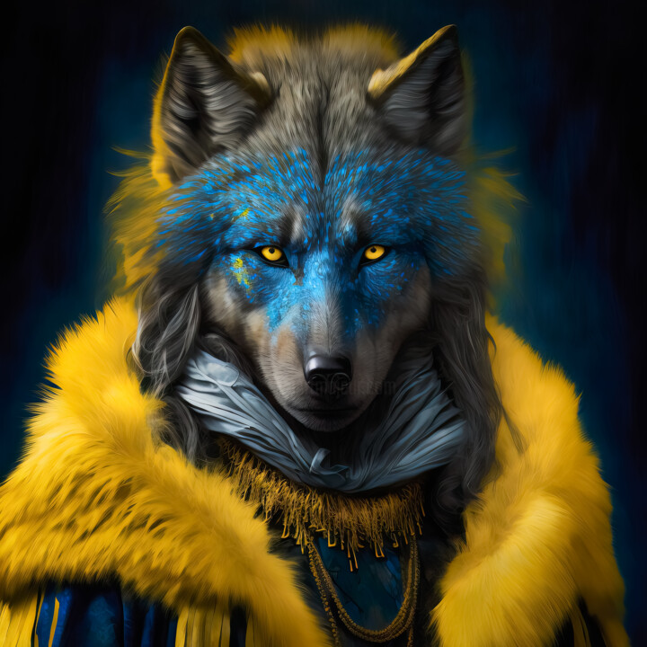 Digital Arts titled "Mr Wolf 1" by Jean Luc Michon, Original Artwork, AI generated image