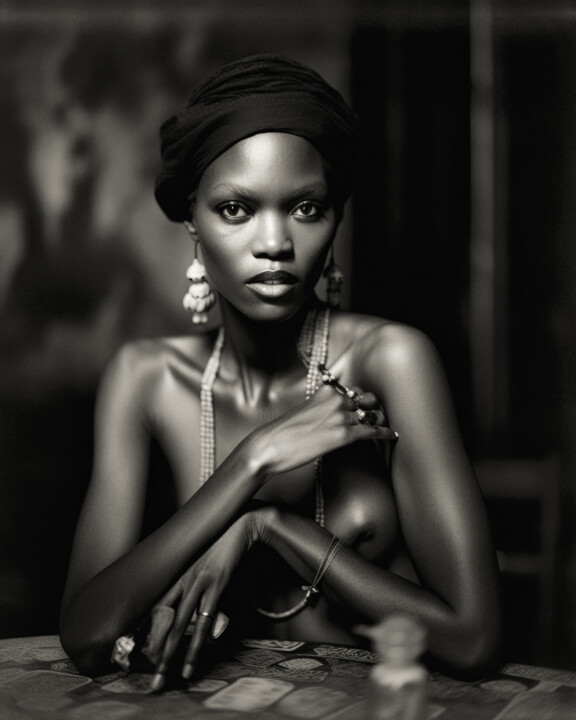 Digital Arts titled "African Woman 7" by Jean Luc Michon, Original Artwork, AI generated image