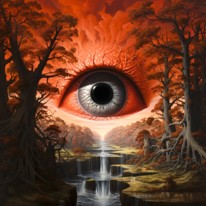 Arte digitale intitolato "Eye 1" da Jean Luc Michon, Opera d'arte originale, Immagine generata dall'IA