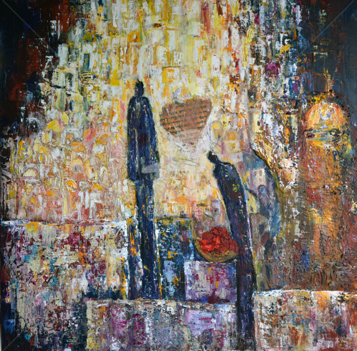 Painting titled "L'offrande" by Jean-Luc Pavaut "Yaakov", Original Artwork, Acrylic