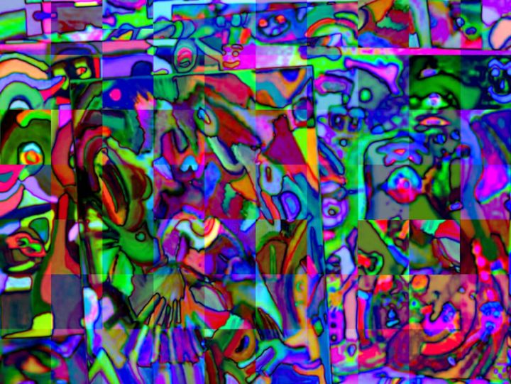 Digital Arts titled "Célébration Psychéd…" by Jean-Luc Perrault, Original Artwork, Digital Painting