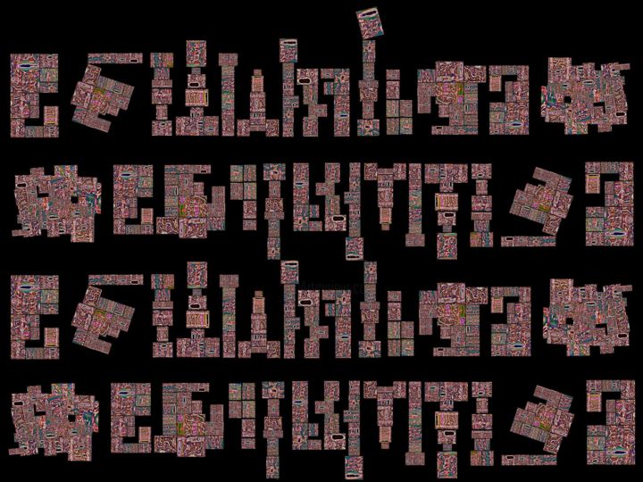 Digitale Kunst getiteld "Ecritures.jpg" door Jean-Luc Perrault, Origineel Kunstwerk, Digitaal Schilderwerk