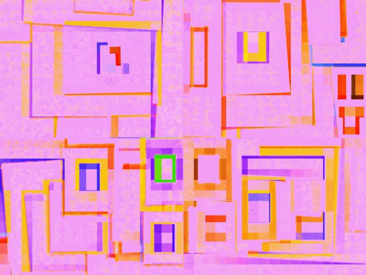 Arts numériques intitulée "Lignes Géométriques…" par Jean-Luc Perrault, Œuvre d'art originale, Peinture numérique