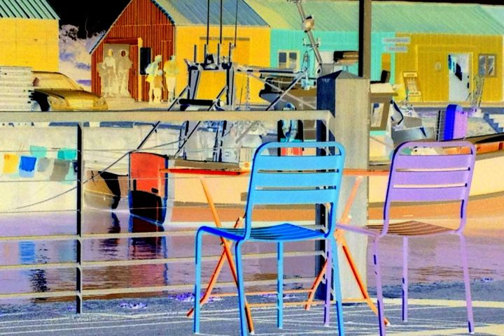 Artes digitais intitulada "Chaises à Oléron.jpg" por Jean-Luc Perrault, Obras de arte originais, Pintura digital