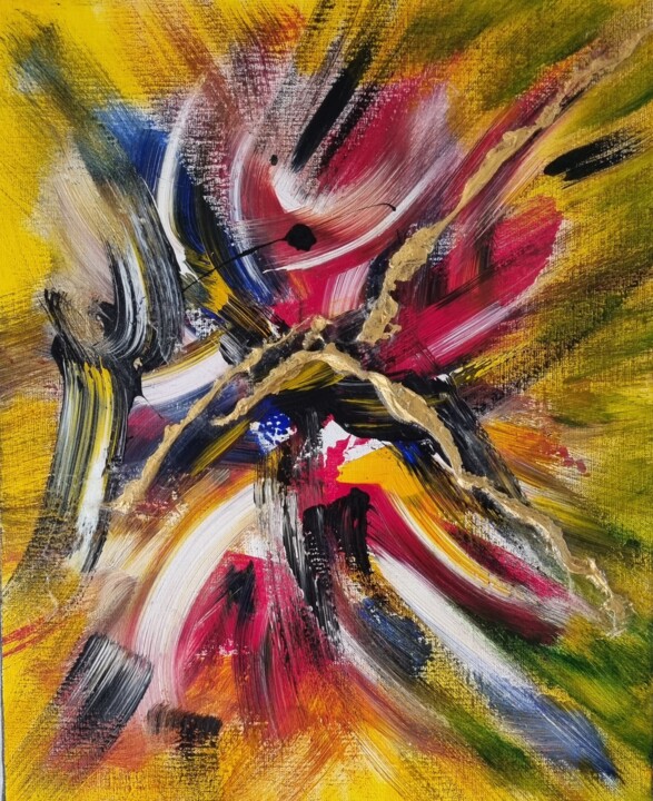 Painting titled "Speed" by Jean Marc Brunet, Original Artwork, Acrylic