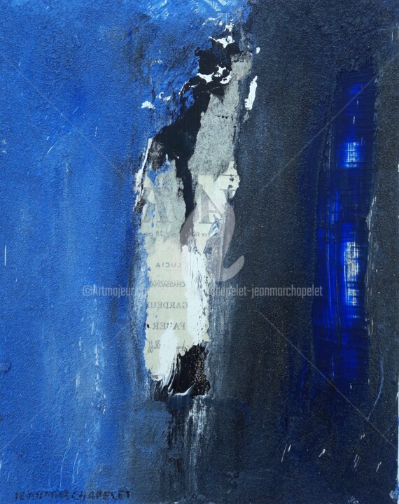 Painting titled "Enigme bleue" by Jean-Marc Chapelet (jeanmarchapelet), Original Artwork, Acrylic