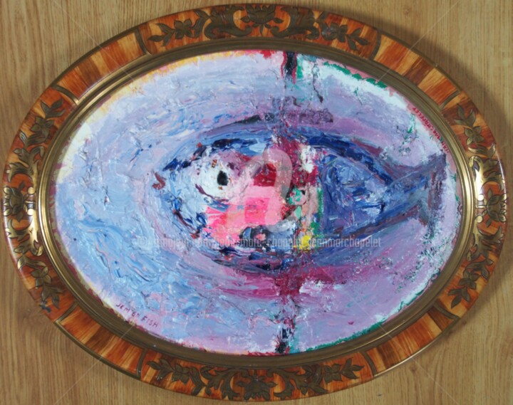 Malerei mit dem Titel "Je m'en fish" von Jean-Marc Chapelet (jeanmarchapelet), Original-Kunstwerk, Öl