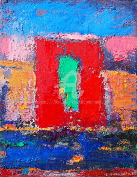 Peinture intitulée "Arche rouge" par Jean-Marc Chapelet (jeanmarchapelet), Œuvre d'art originale, Huile